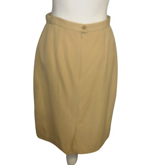 Escada tan 100% new wool pencil lined career skirt size 38 (US 8) - Picture 3 of 6